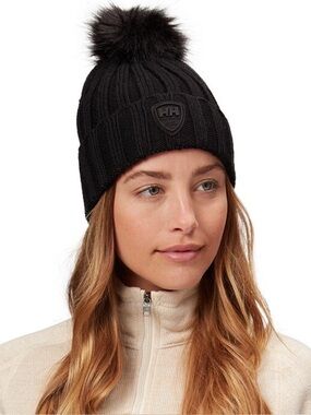 New Helly Hansen Knit Pom Beanie Hat in Black